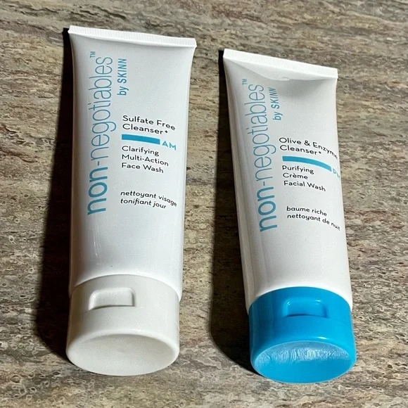 New 2-SKINN Non-negotiables olive & enzyme cleanser and Sulfate free cleanser